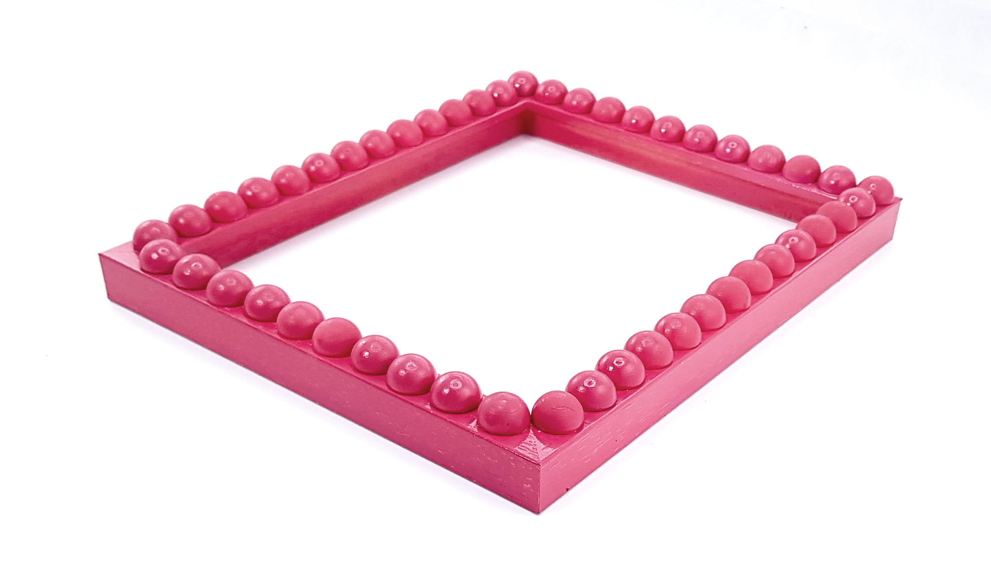 Wood Bobbin Picture / Photo Frames - Bright Pink