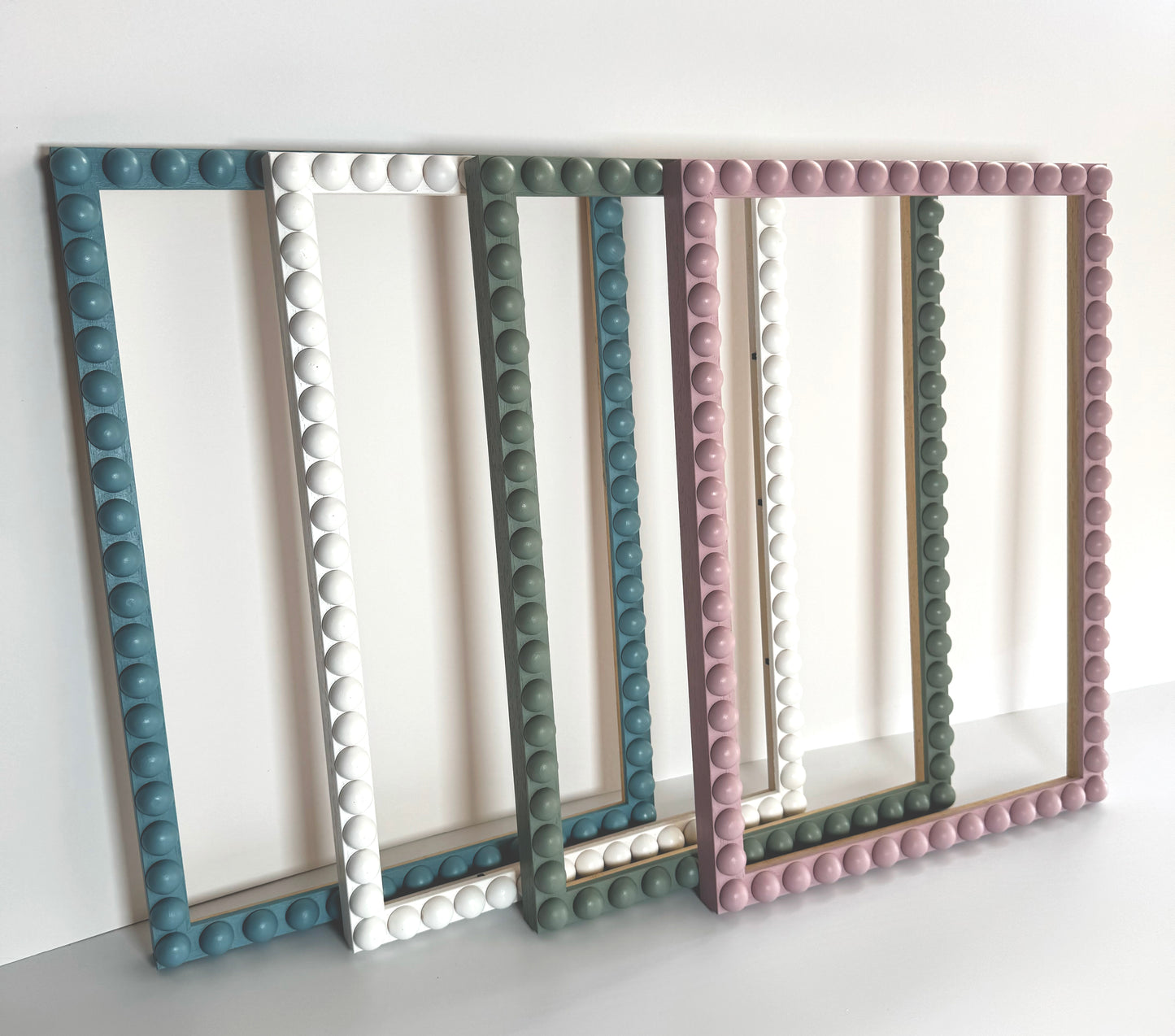 Wood Bobbin Picture / Photo Frame - Farrow & Ball Stone Blue