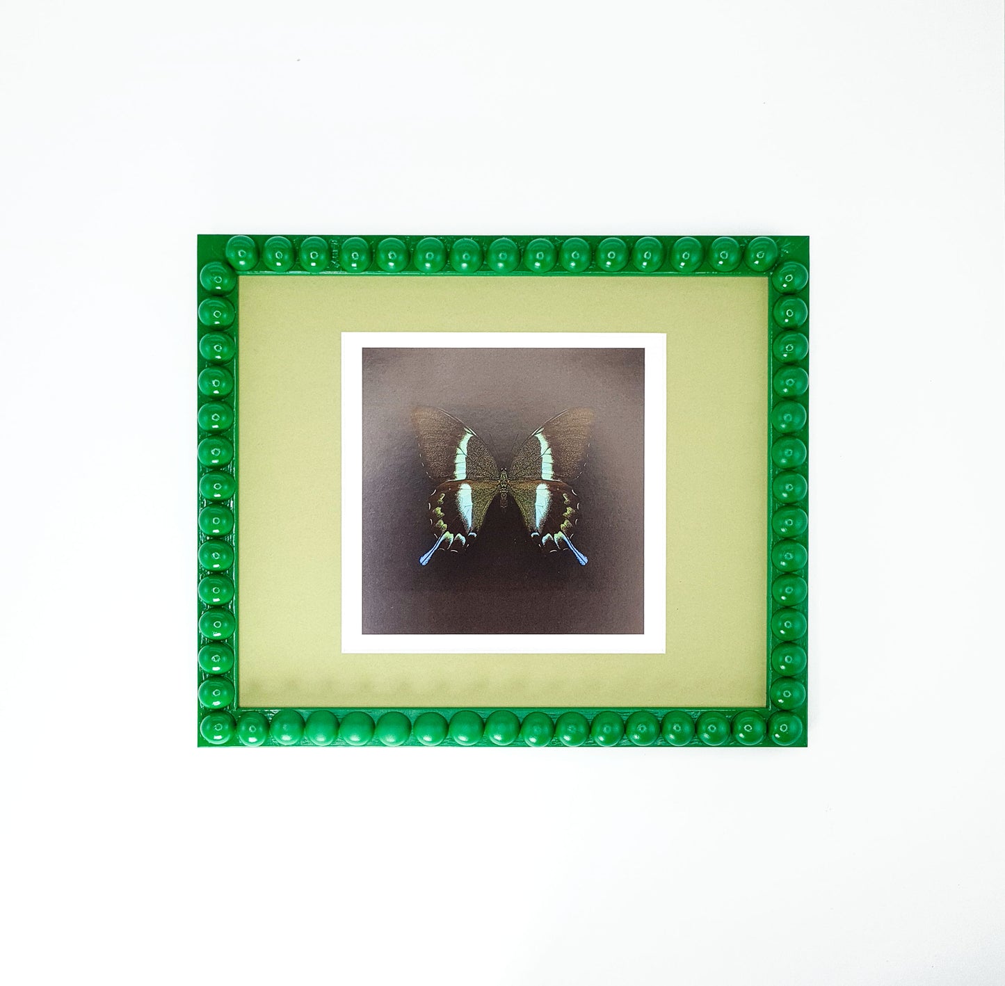 Wood Bobbin Picture / Photo Frames - Green