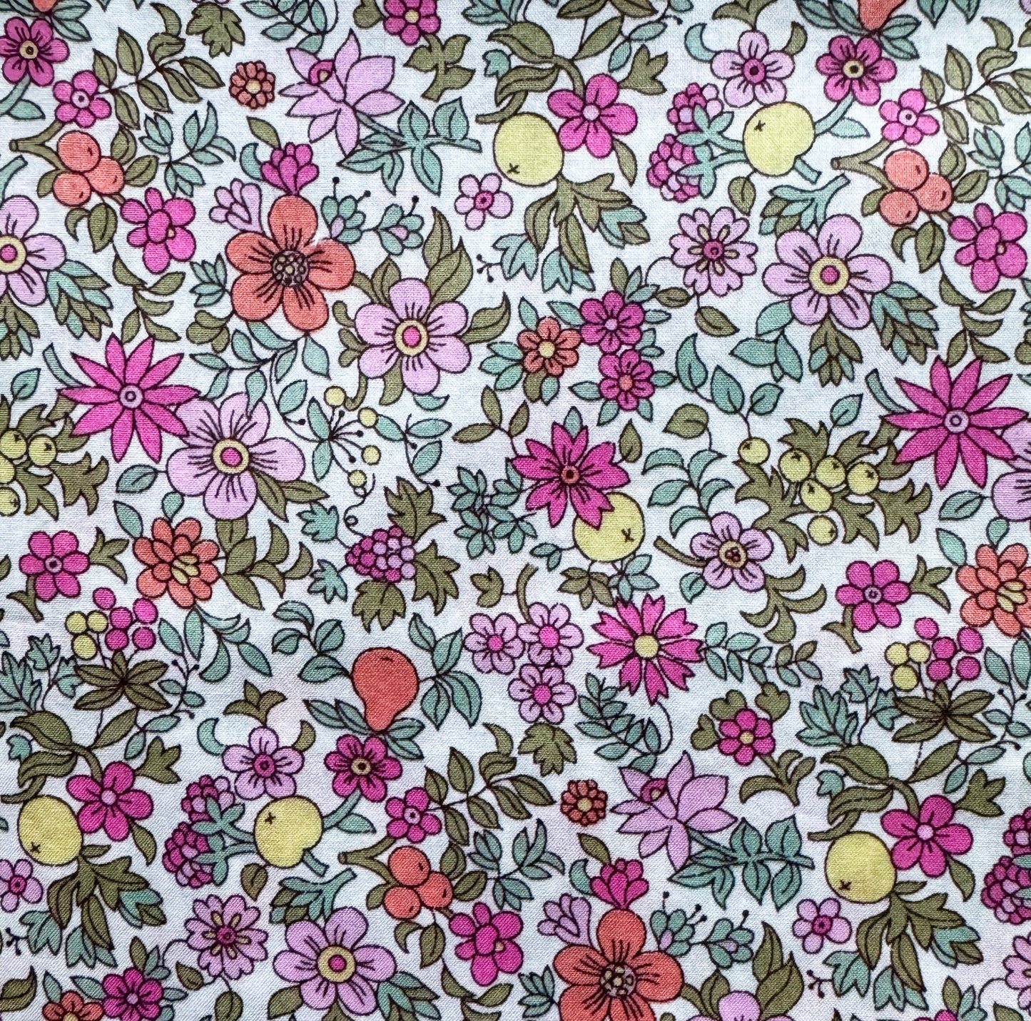 Personalised Pink Bobbin Name Frame with Pink Floral Liberty Fabric