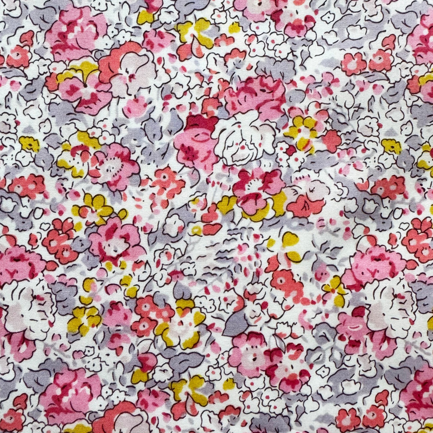 Personalised Pink Bobbin Name Frame with Pink Floral Liberty Fabric