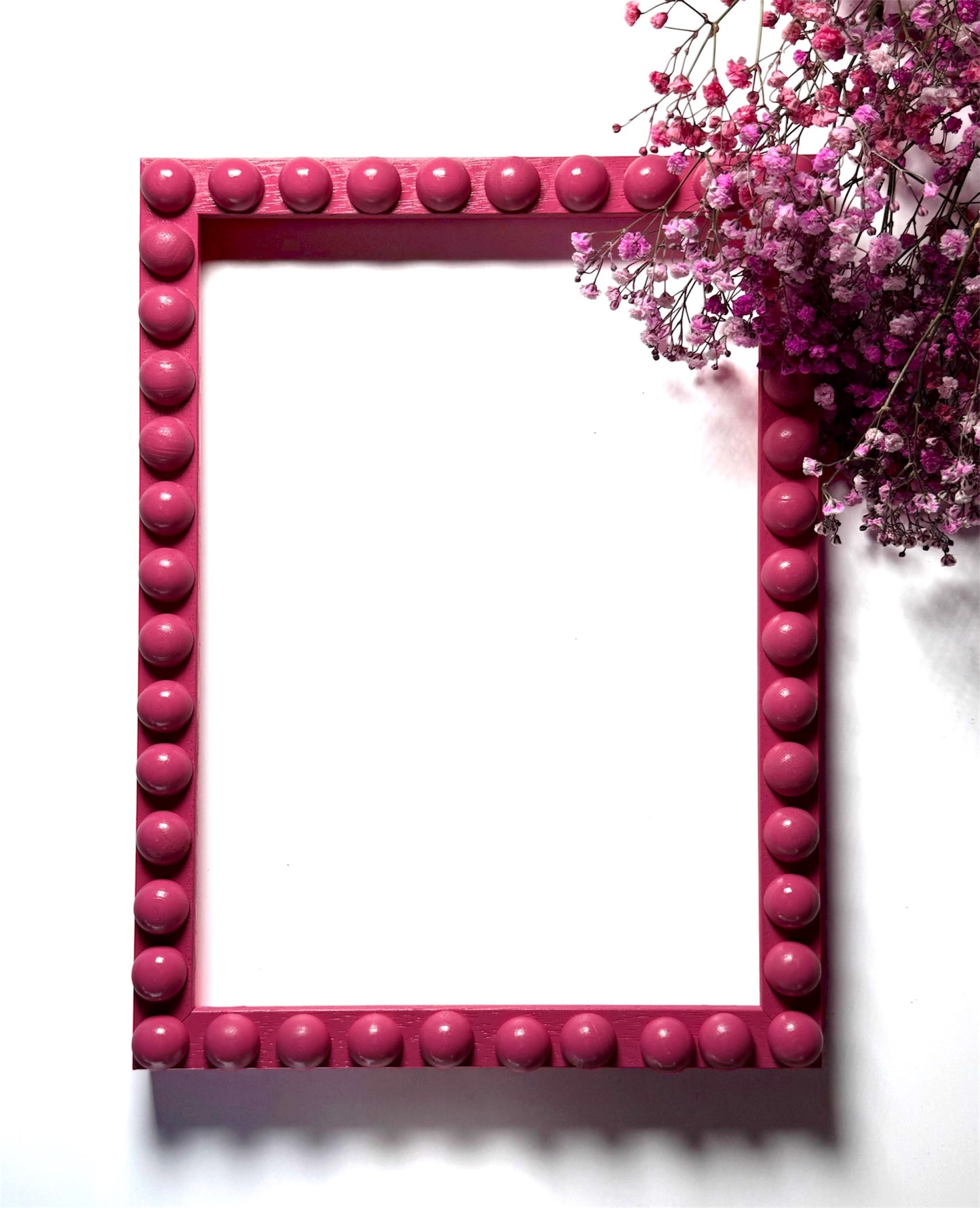 Bright Pink Handmade Bobbin Picture / Photo Frame
