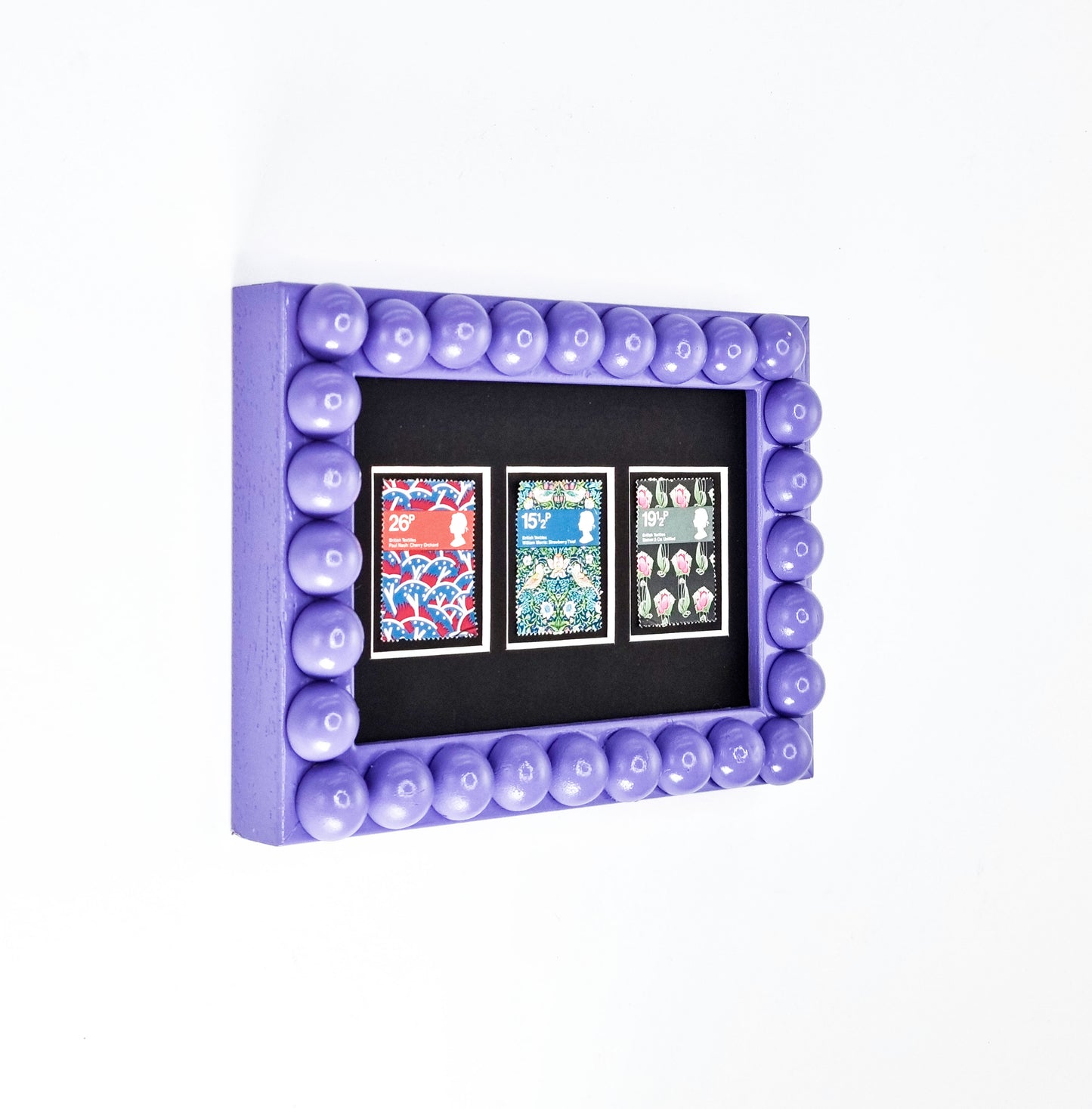 Wood Bobbin Picture / Photo Frames - Purple