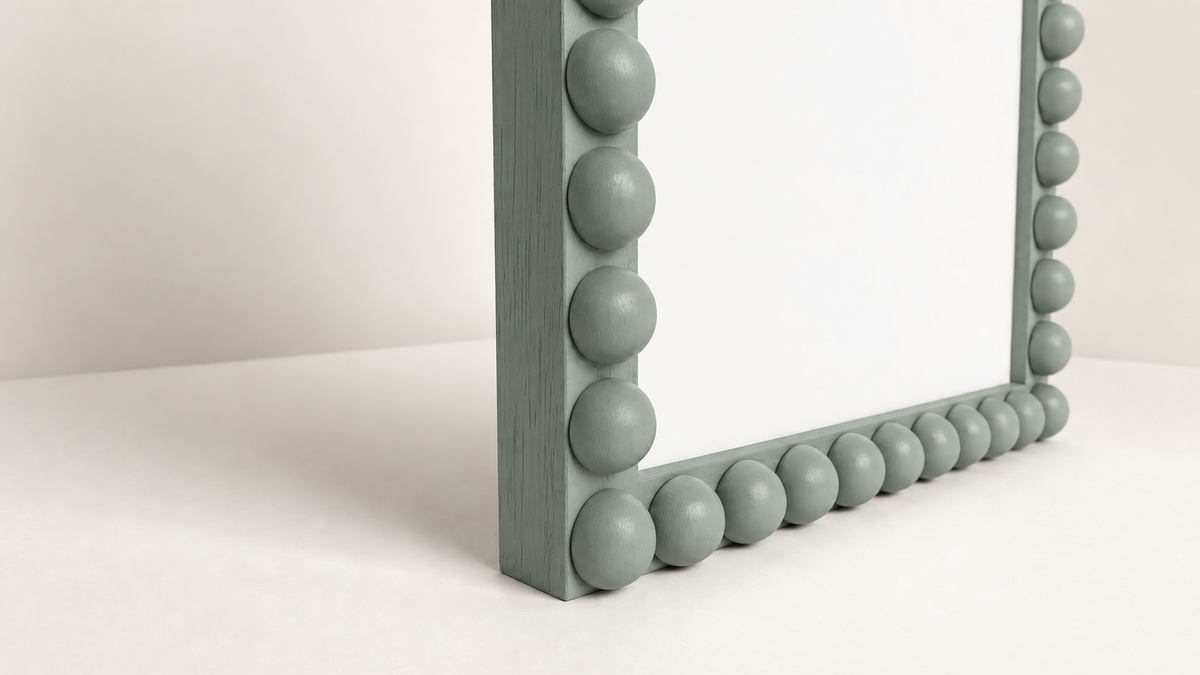 Wood Bobbin Picture / Photo Frame - Farrow & Ball Card Room Green