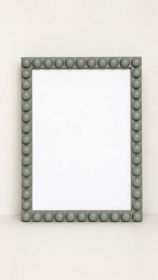 Wood Bobbin Picture / Photo Frame - Farrow & Ball Card Room Green