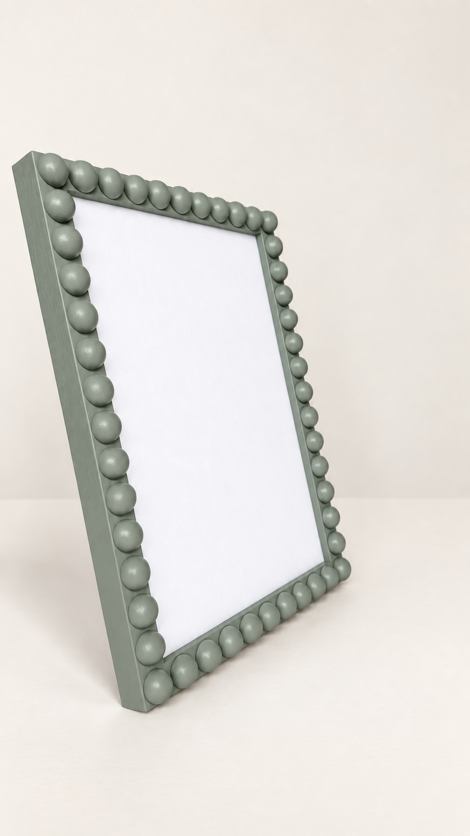 Wood Bobbin Picture / Photo Frame - Farrow & Ball Card Room Green