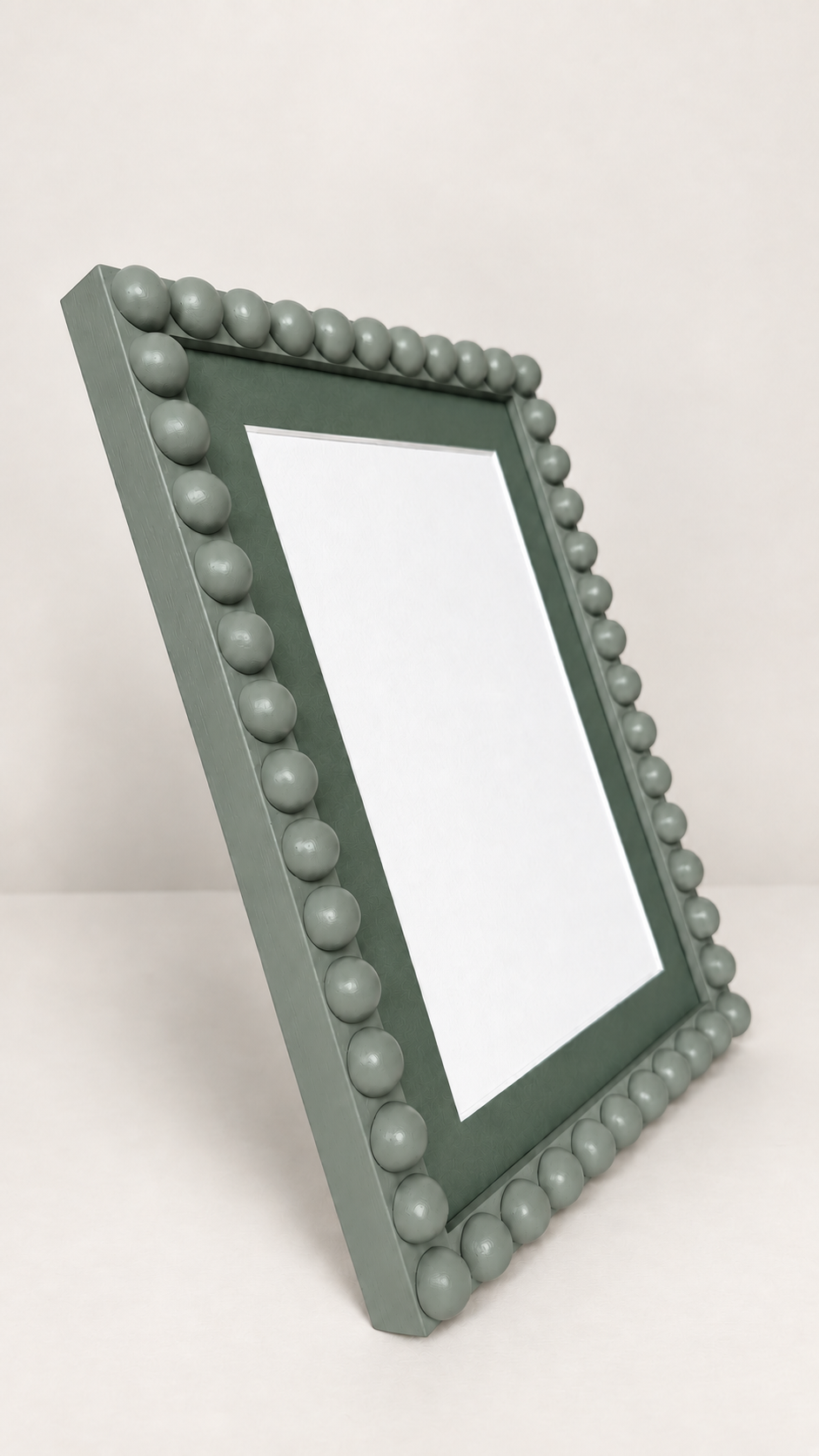 Farrow & Ball Card Room Green Hand Painted Bobbin Frame with Mount