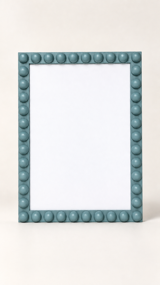Wood Bobbin Picture / Photo Frame - Farrow & Ball Stone Blue