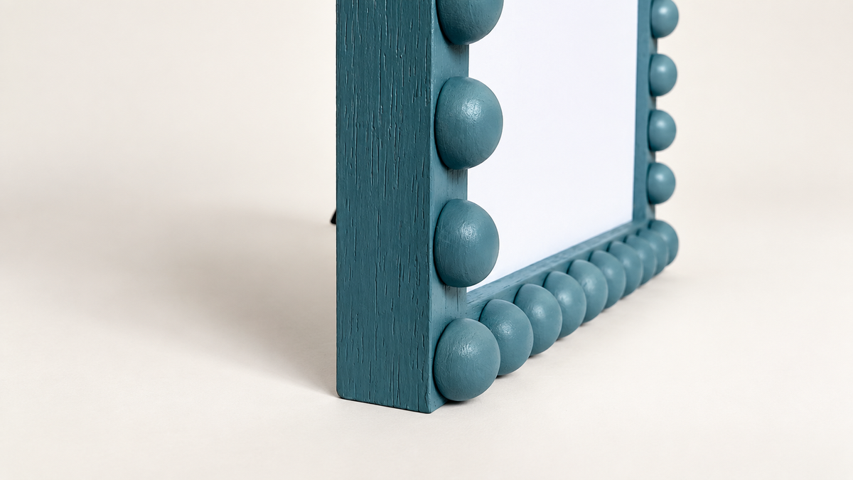 Wood Bobbin Picture / Photo Frame - Farrow & Ball Stone Blue