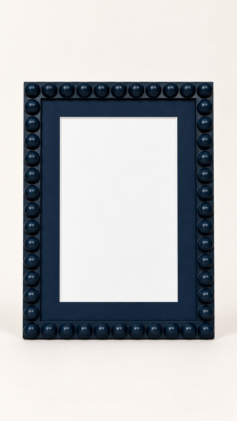 Farrow & Ball Hague Blue Hand Painted Bobbin Frame with Mount