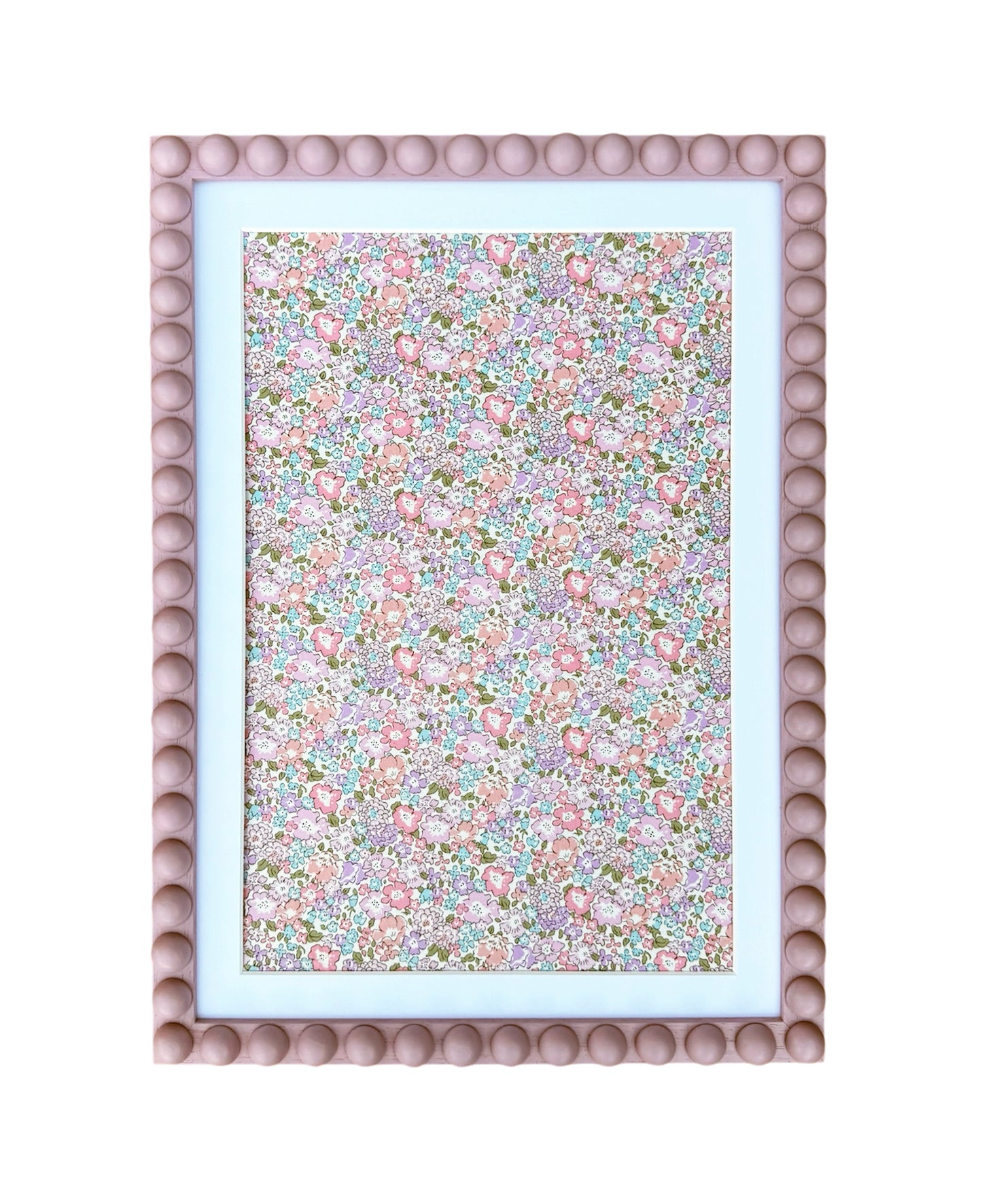 Pink Farrow & Ball Cinder Rose Hand Painted Bobbin Frame with Mount