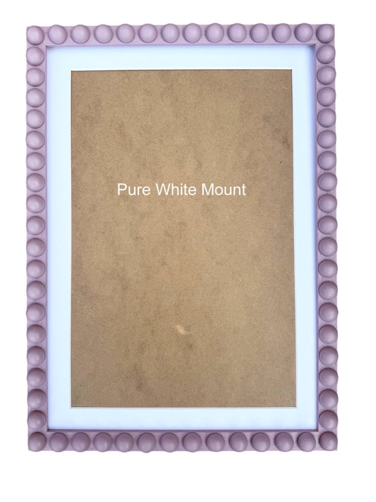 Pink bobbin bobble frame with white mount