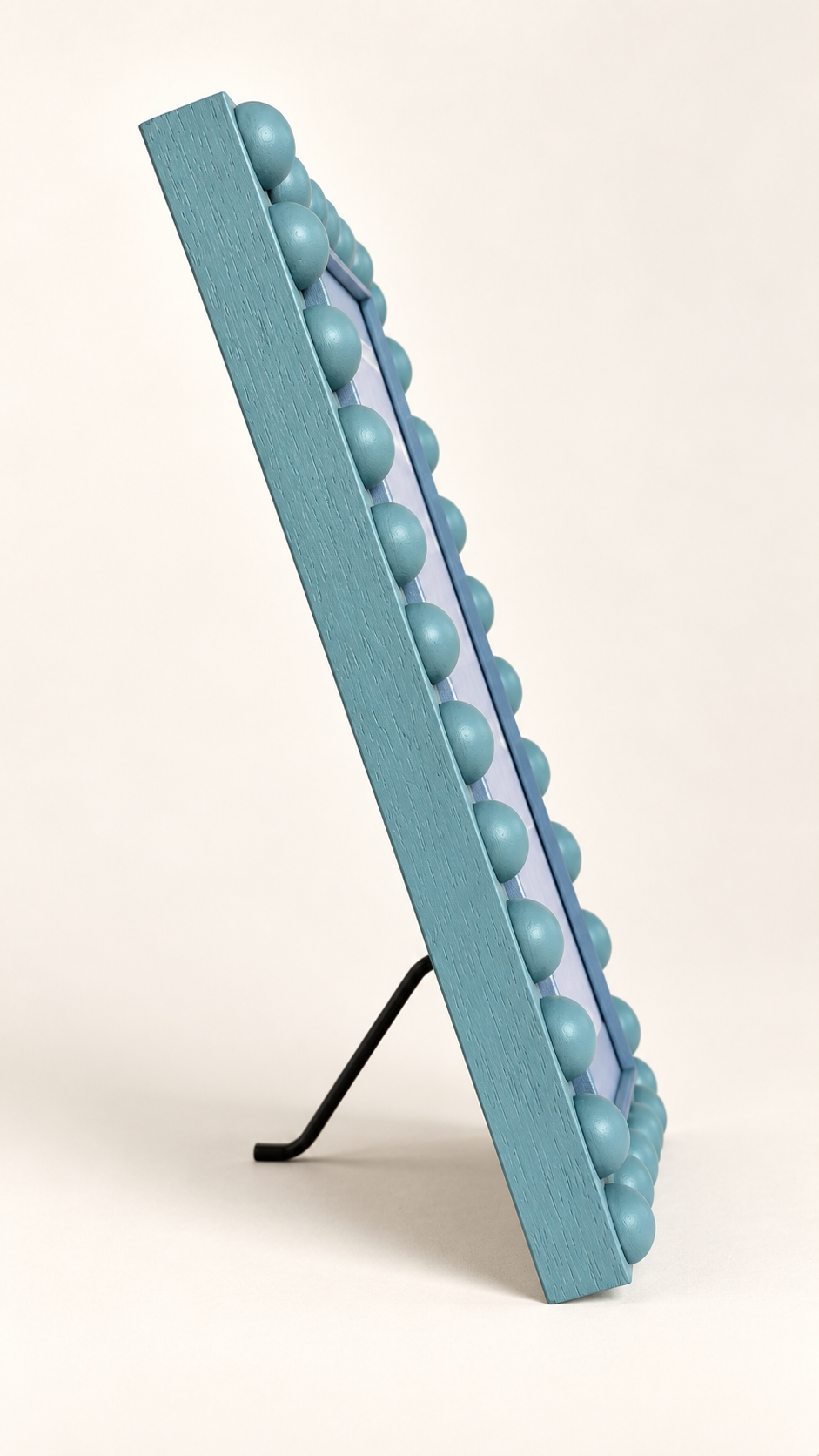Farrow & Ball Stone Blue Hand Painted Bobbin Frame with Mount