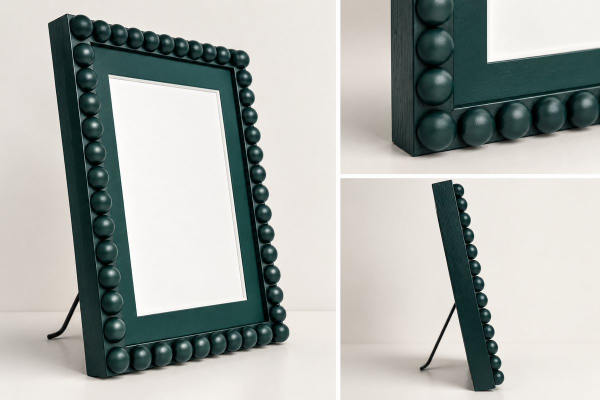 Farrow & Ball Studio Green Hand Painted Bobbin Frame with Mount
