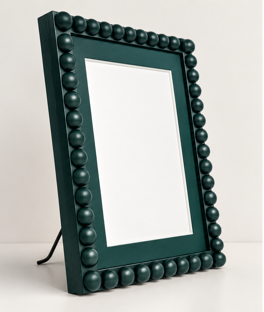 Farrow & Ball Studio Green Hand Painted Bobbin Frame with Mount