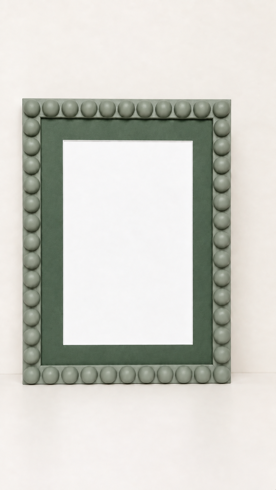 Farrow & Ball Card Room Green Hand Painted Bobbin Frame with Mount