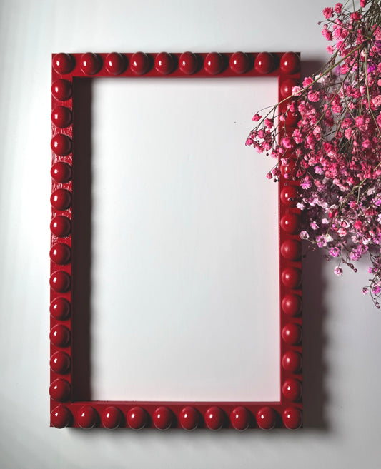 Deep Red Handmade Bobbin Picture / Photo Frame